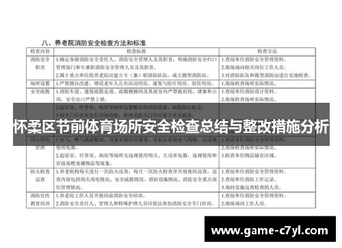 怀柔区节前体育场所安全检查总结与整改措施分析